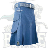 Navy Blue Utility Kilt with Belt – Durable & Stylish Modern Work Kilt